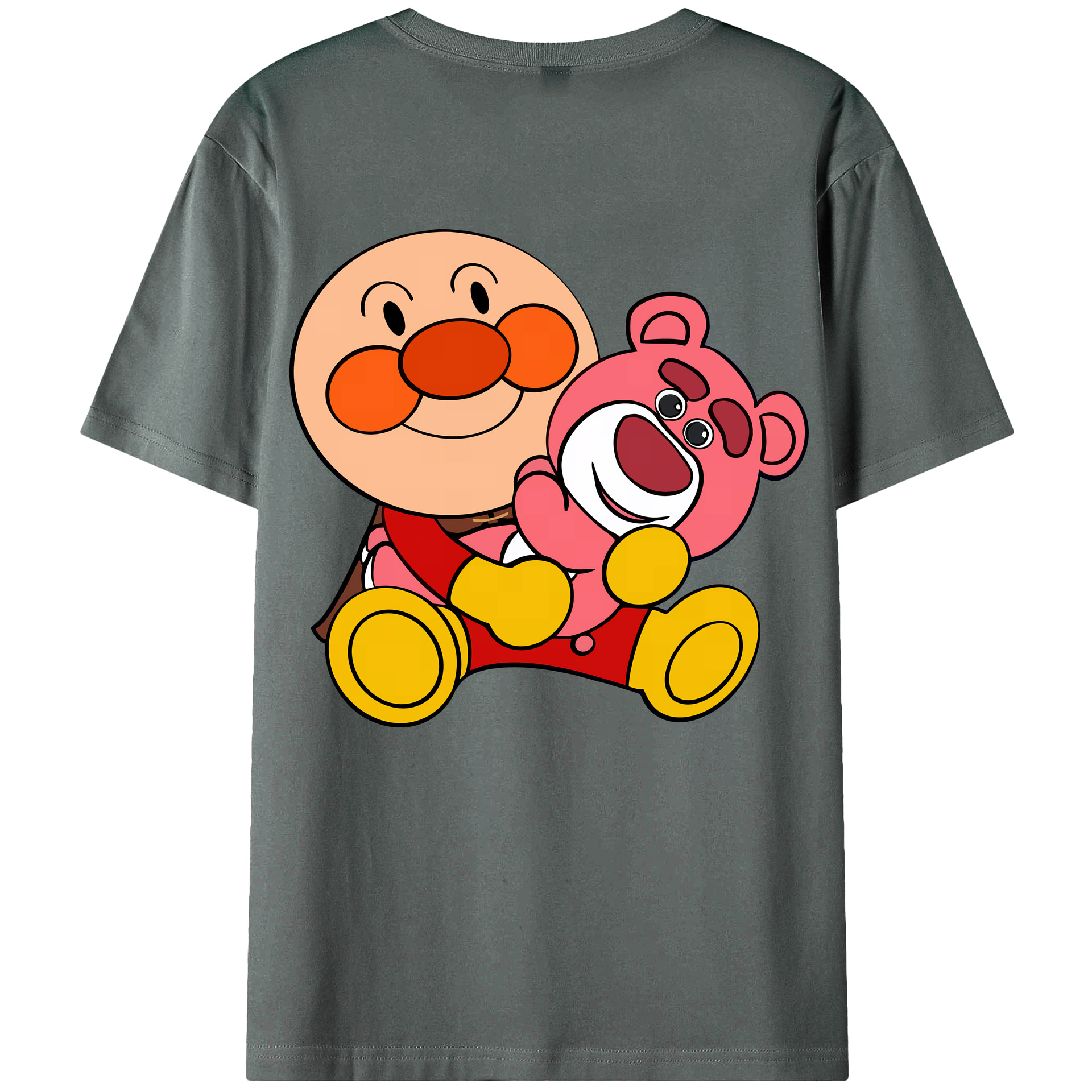 （画像用） アンパンマン Anpanman 綿100％ メンズ半袖Tシャツ（バックプリント） 通気性